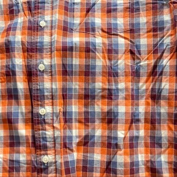 GAP Shirt Men's Sz.XL Orange Plaid Classic Fit Casual Button Down Preppy - Picture 2 of 4
